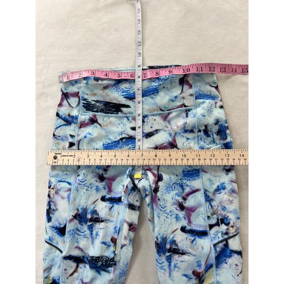 Lululemon Womens Speed Up Luxtreme Legging Hip Pockets Multi Blue 4 Fitness Gym - Picture 8 of 9